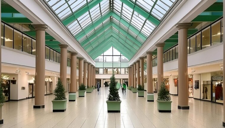 A retail mall interior