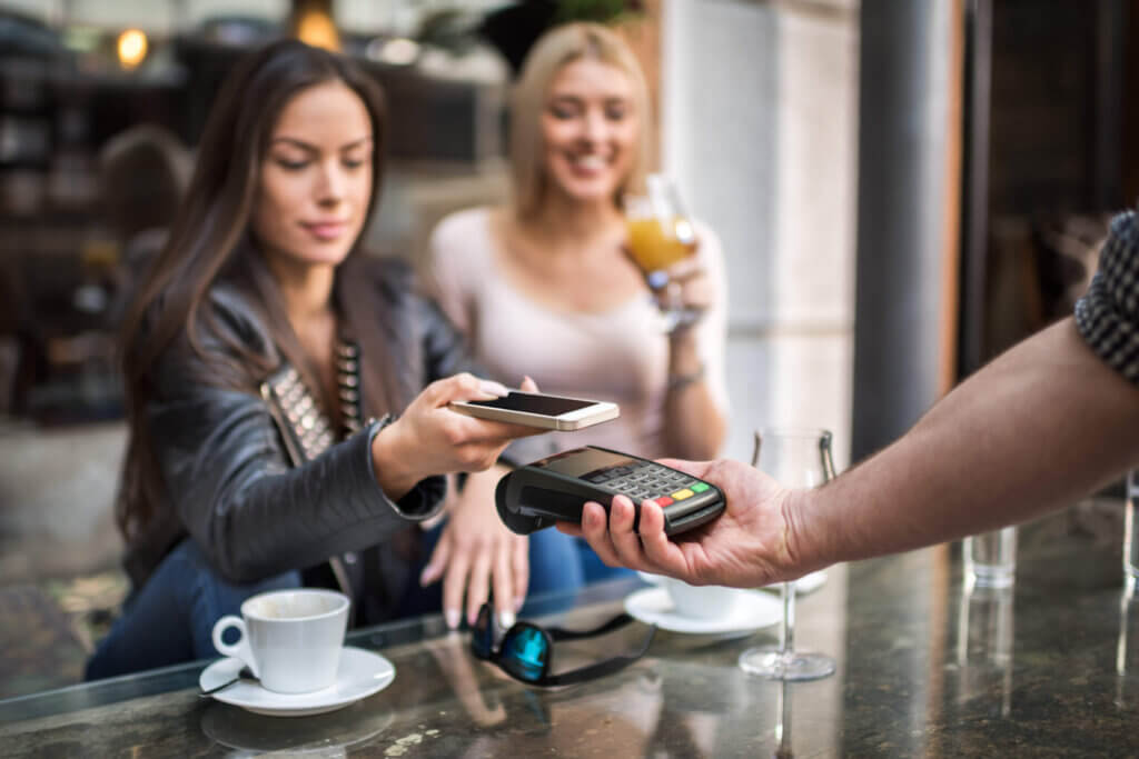 Contactless purchase at a local coffee shop